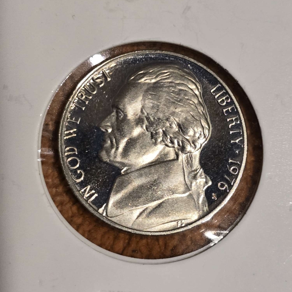 1976 S BU PROOF Jefferson Nickel Five Cent.